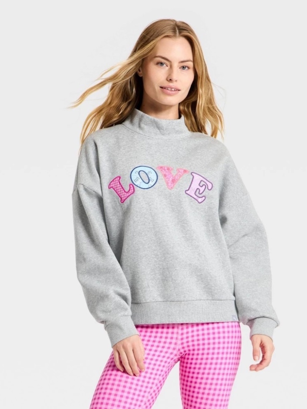 Women's Valentine's Day Mock Neck Sweatshirt